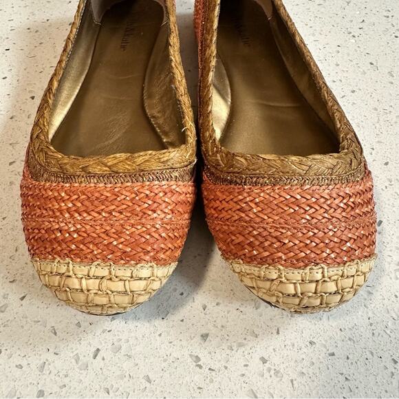 Kelly & Katie Ballet Flat Shoes Raffia Brown Burnt Orange Boho Size 9.5 - Picture 3 of 12